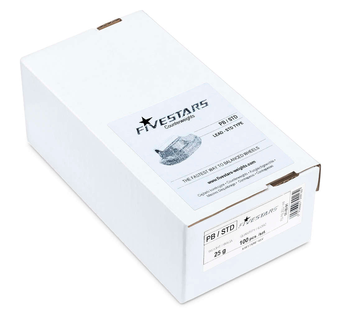 CUTIE CONTRAGREUTATI PENTRU JANTE TABLA 25 GRAME - 100 BUC - PB 2.6 KG