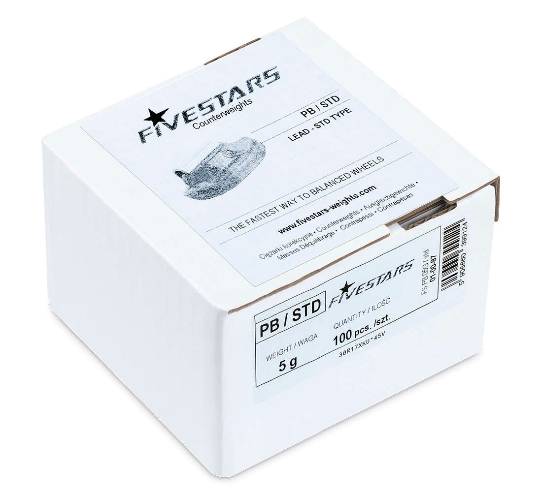 CUTIE CONTRAGREUTATI PENTRU JANTE TABLA 5 GRAME - 100 BUC - PB 0.55 KG