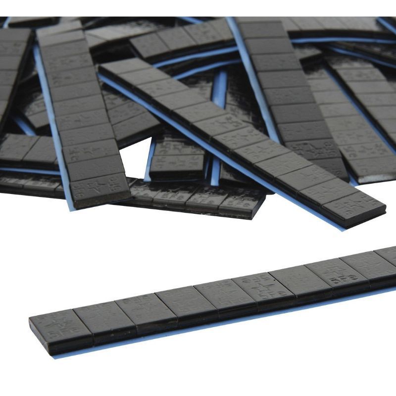 PACHET CONTRA-GREUTATI NEGRE AUTOADEZIVE 5 GRAME - 200 FASII - 12 BUC/ FASIE