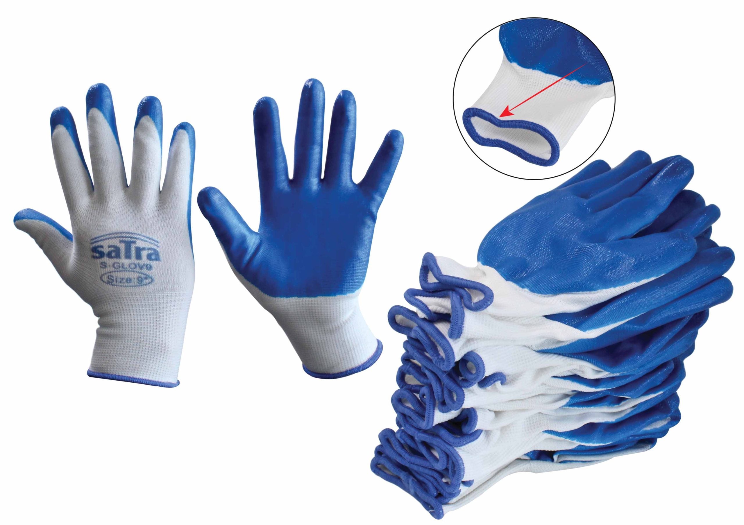 Set 12 bucati manusi de protectie acoperit latex, marimea 9 (l)
