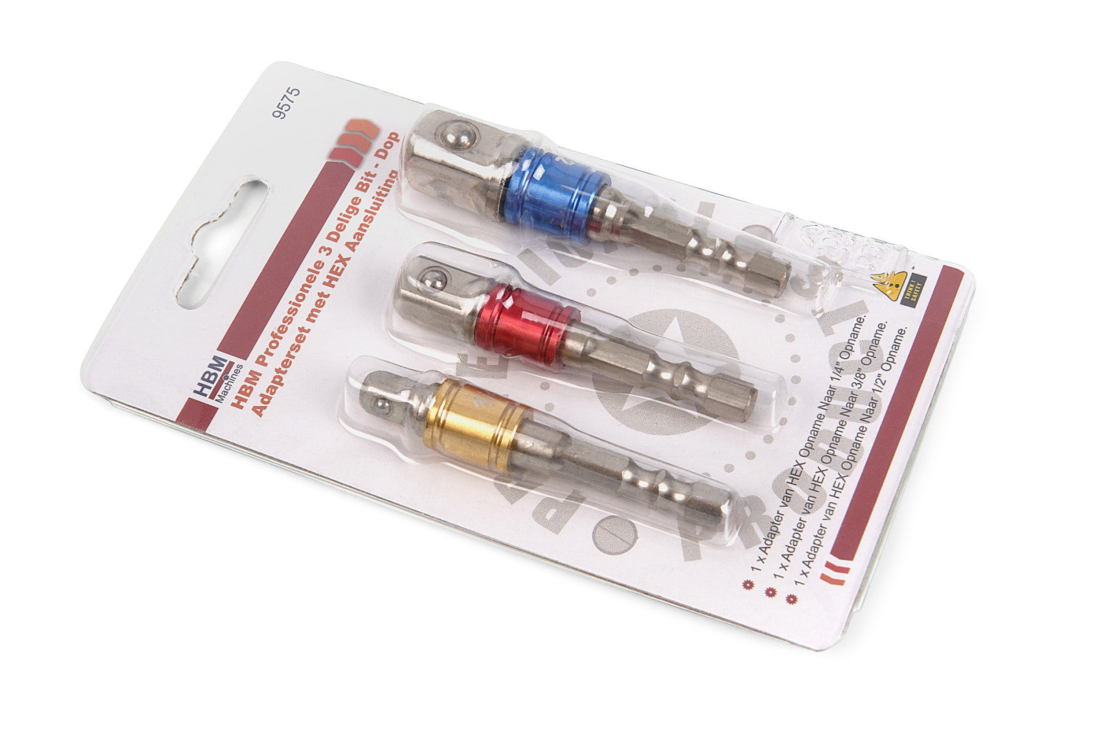 Set 3 biti adaptori hexagonali 1/4 3/8 1/2 HBM