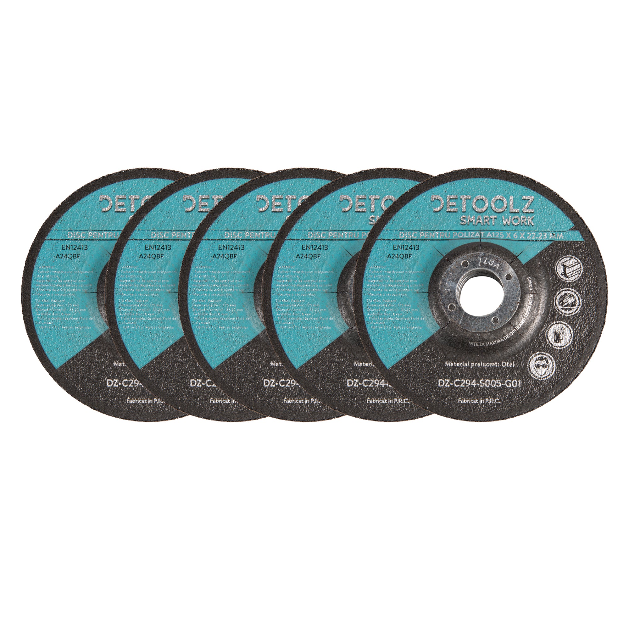 SET 5 BUCATI DISC PENTRU POLIZAT DIAMETRU 125*22.2MM GROSIME 6MM DETOOLZ