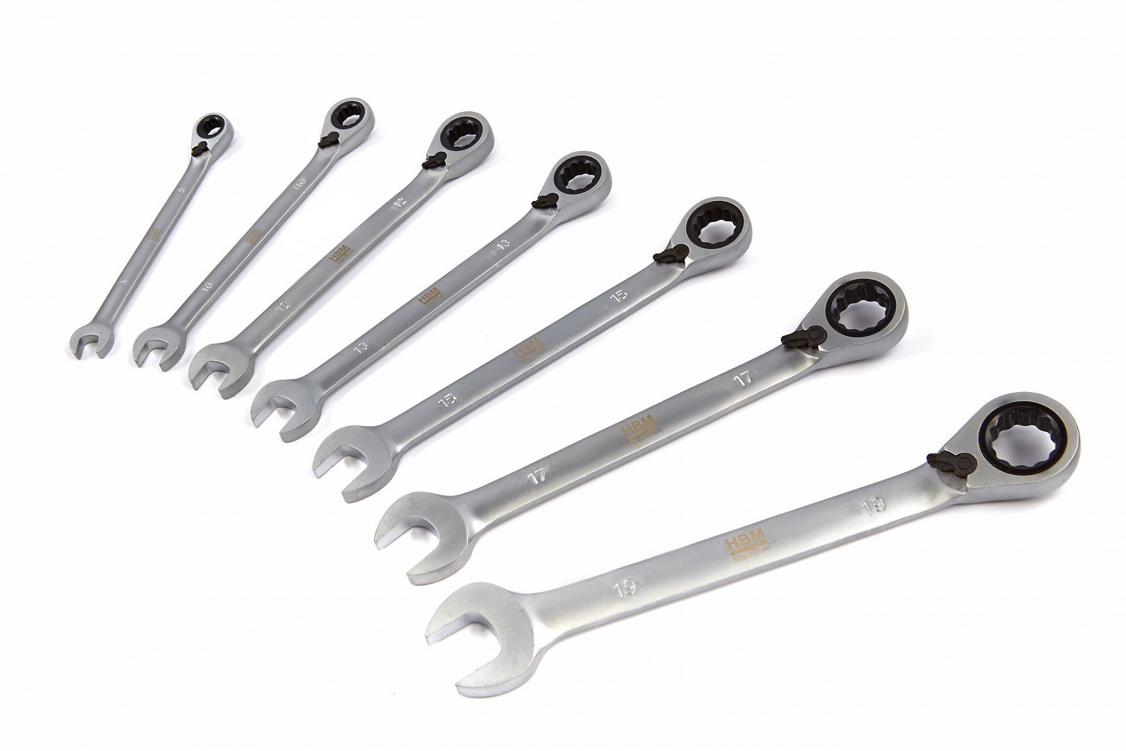 Set chei combinate cu clichet reversibil 8-19 mm 7 piese