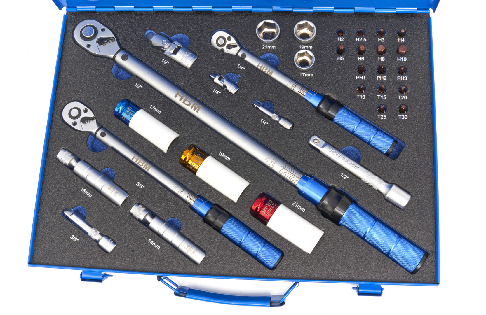Set chei dinamometrice profesionale 5 - 220NM 32 piese HBM MACHINES OLANDA