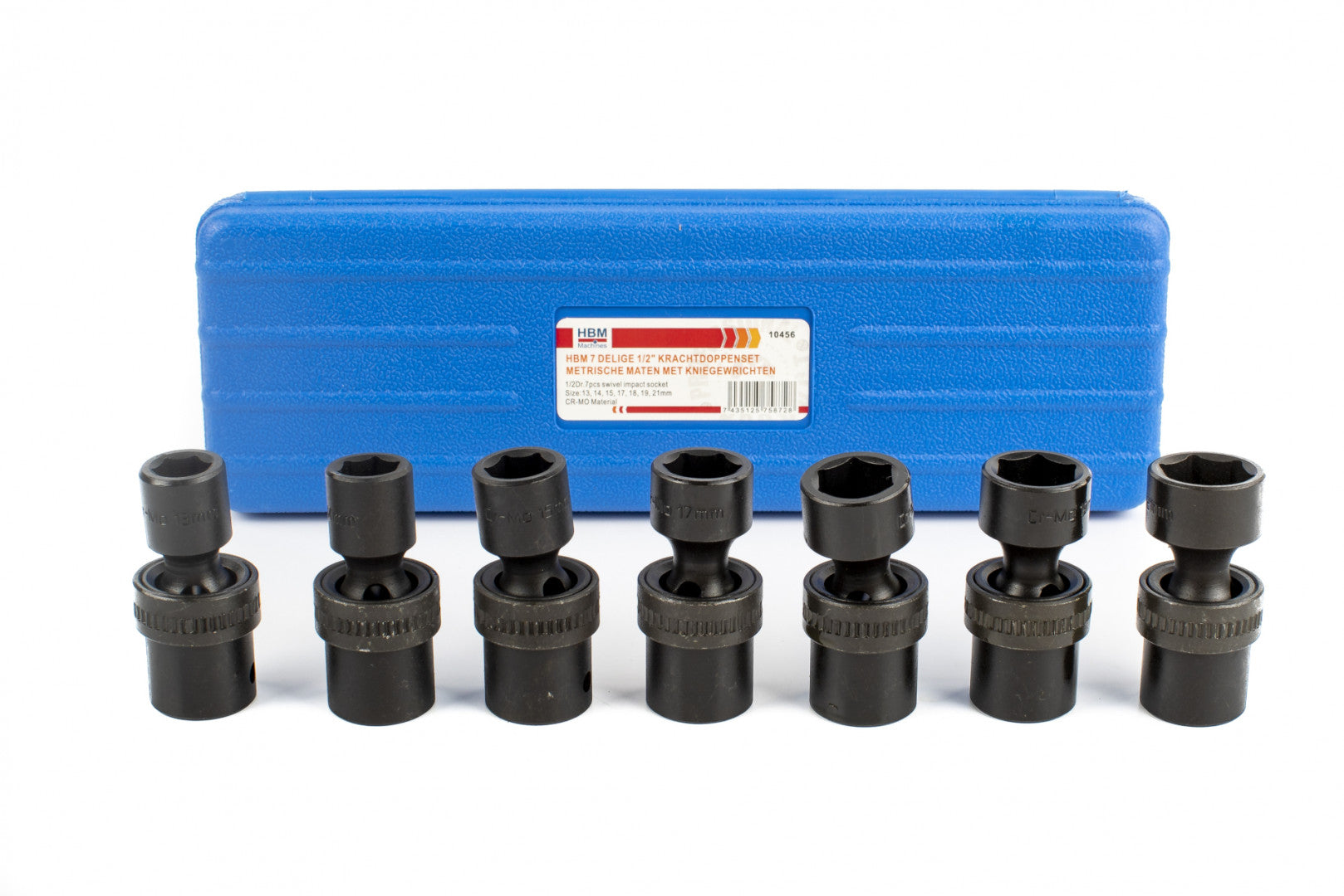 Set tubulare cu articulatii 1/2 13-21mm 7 piese HBM