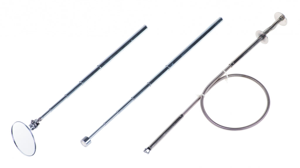 Set unelte telescopice pentru recuperare obiecte, cu oglinda de inspectie, magnet si gheara flexibila