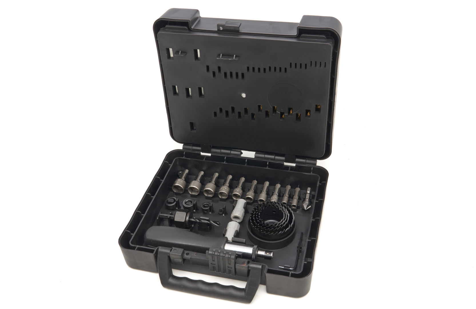 Trusa biti - burghie - carote - freze -lemn - metal - zidarie - 204 piese HBM