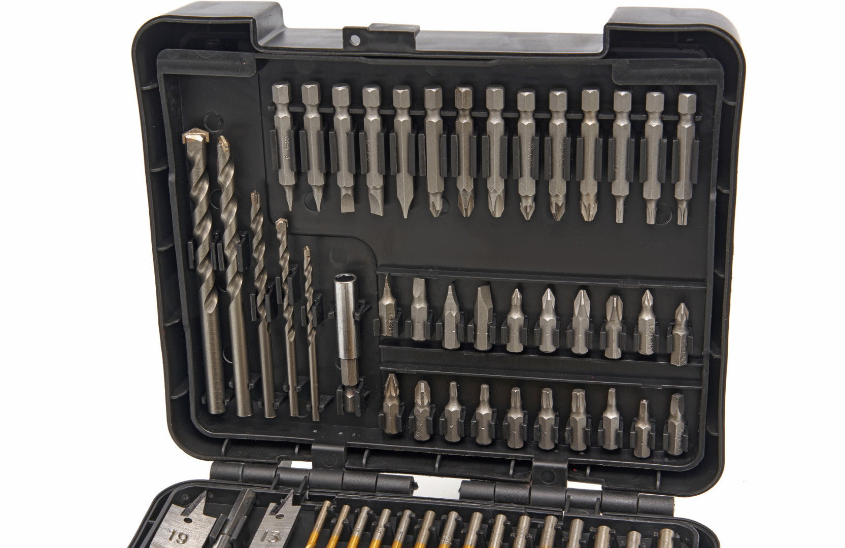 Trusa biti - burghie - carote - freze -lemn - metal - zidarie - 204 piese HBM