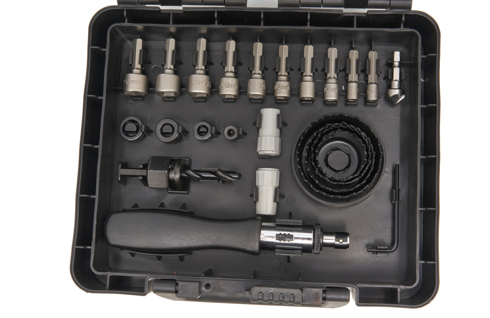 Trusa biti - burghie - carote - freze -lemn - metal - zidarie - 204 piese HBM