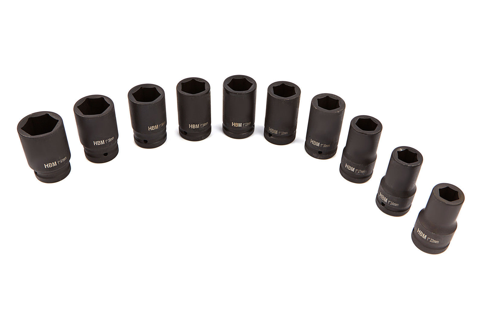 Trusa chei tubulare de impact lungi 1'' 22-41 mm 10 piese