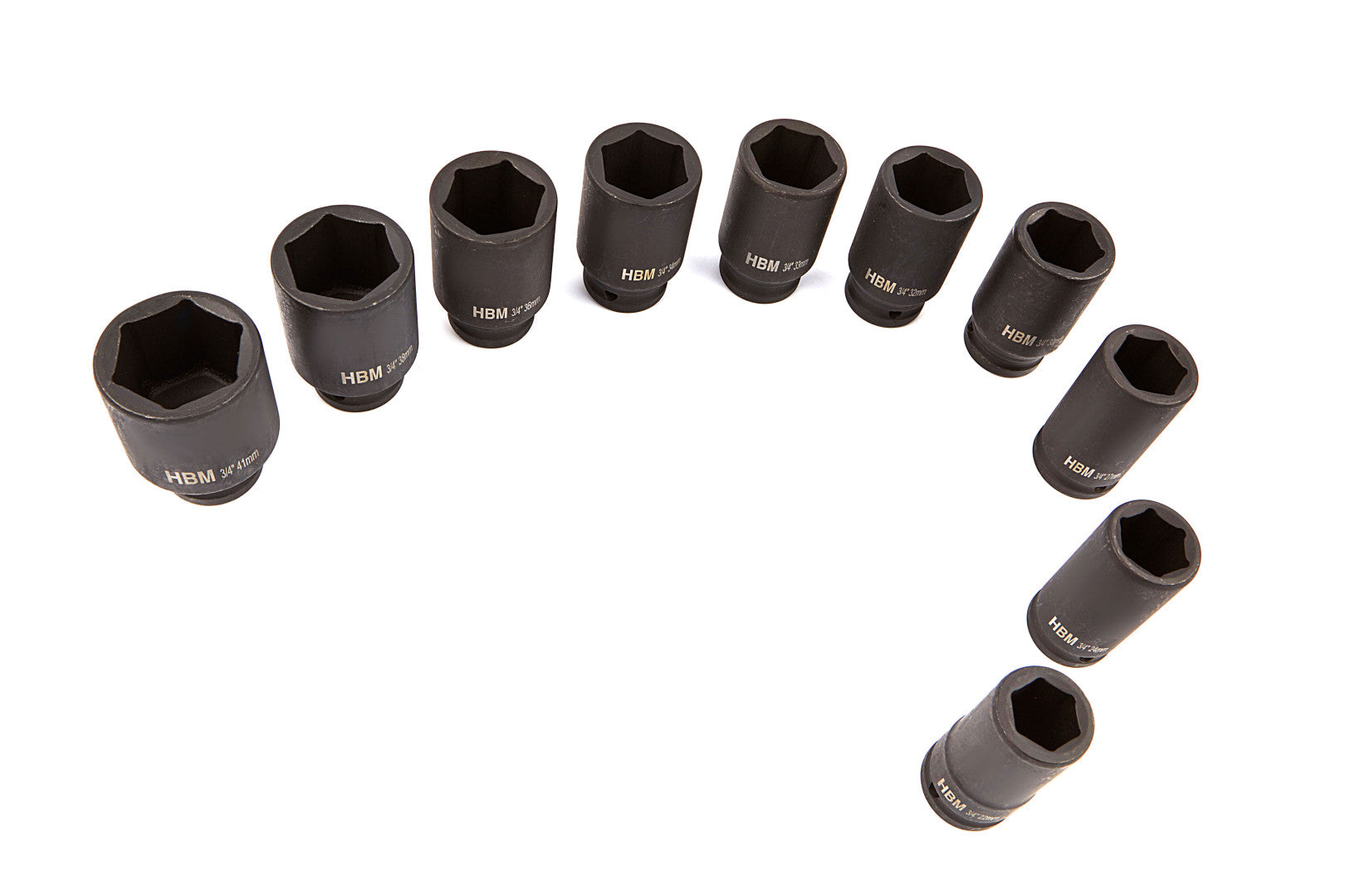 Trusa chei tubulare de impact lungi 3/4 22-41 mm 10 piese