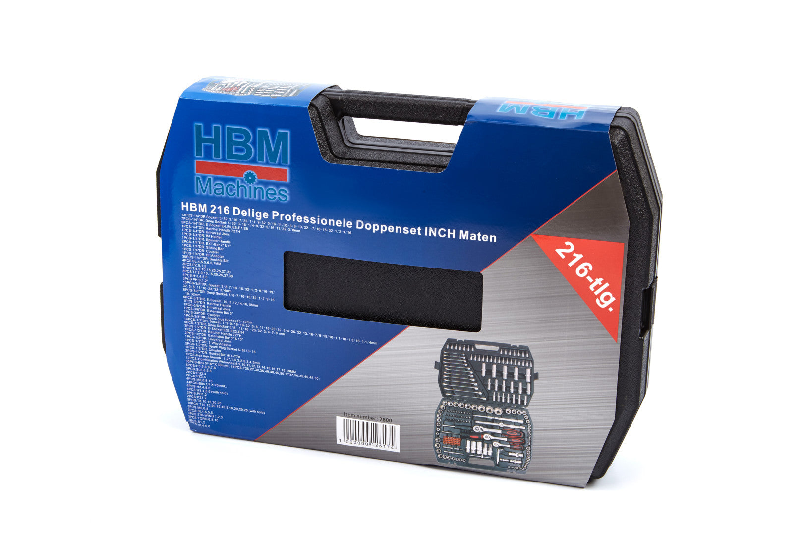 Trusa de scule in inch 216 piese HBM