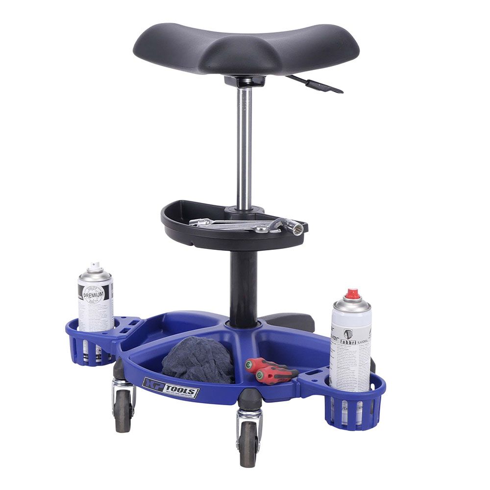 SCAUN MECANIC AUTO CU REGLAJ PE INALTIME CU TAVA SUPORT PENTRU SCULE