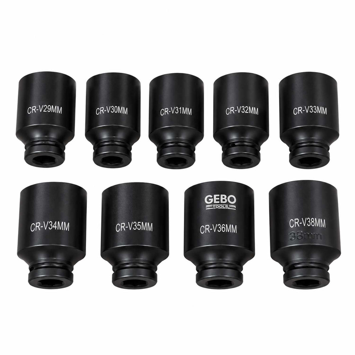 Set tubulare de impact 1/2 pentru planetare 9 piese 29-38mm GEBO TOOLS
