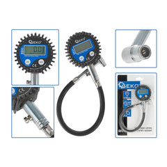 MANOMETRU CU FURTUN PENTRU VERIFICARE PRESIUNE ANVELOPE CU AFISAJ DIGITAL GEKO