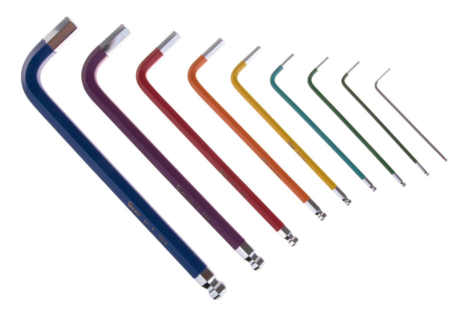 SET 9 CHEI IMBUS TIP L COLORATE CU SUPORT GEKO