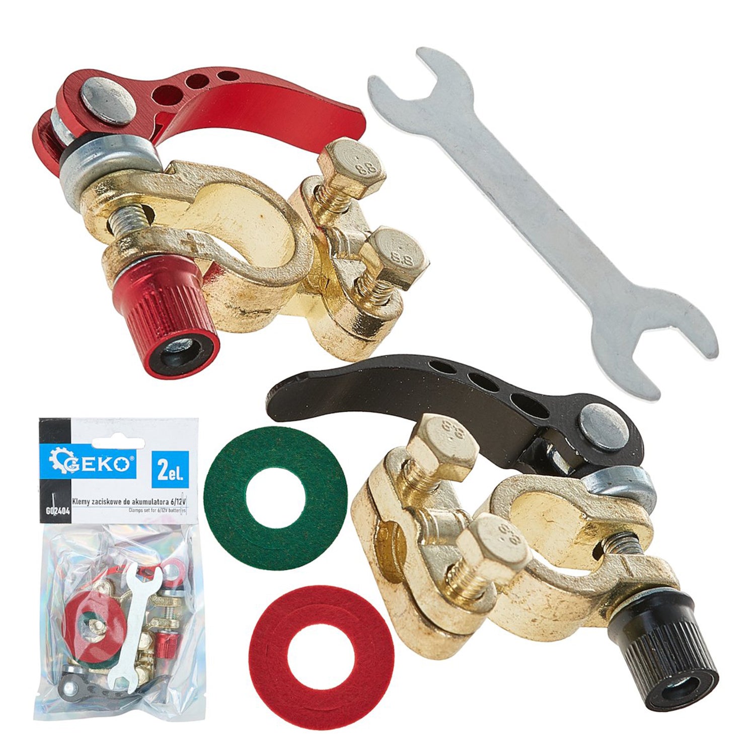 SET 2 BORNE BATERIE AUTO CU ELIBERARE RAPIDA ROLL FAST 6/12V, GEKO