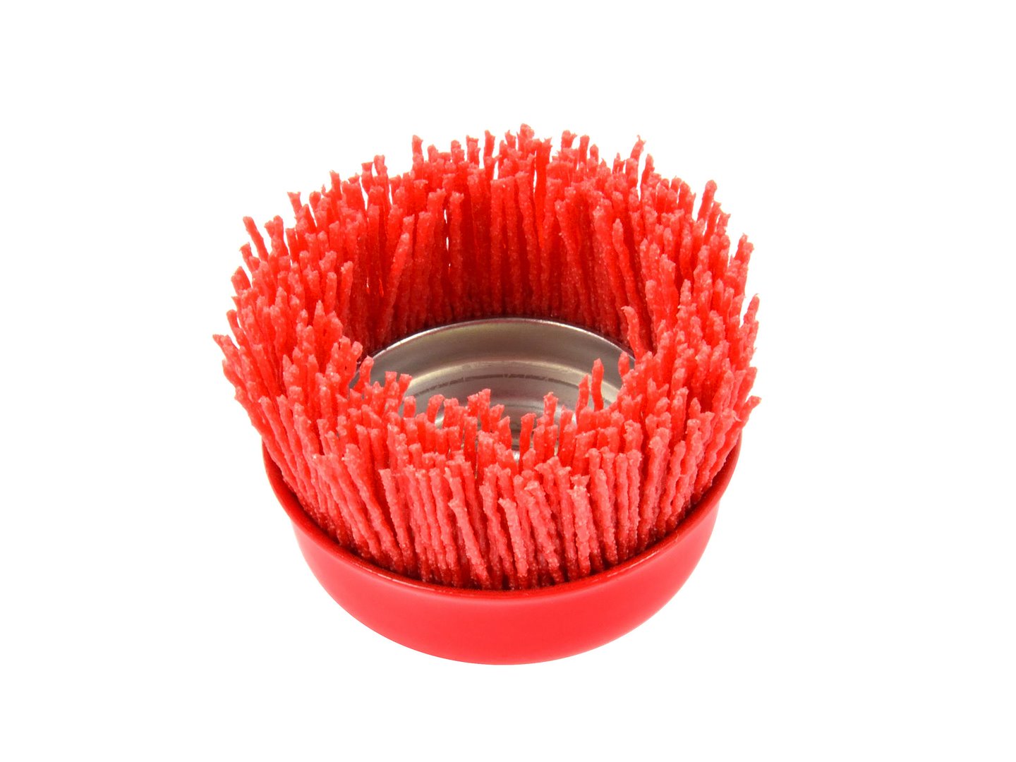 PERIE CIRCULARA DIN NYLON 75 MM CU FILET M14 - PENTRU CURATARE METAL SI LEMN - GEKO