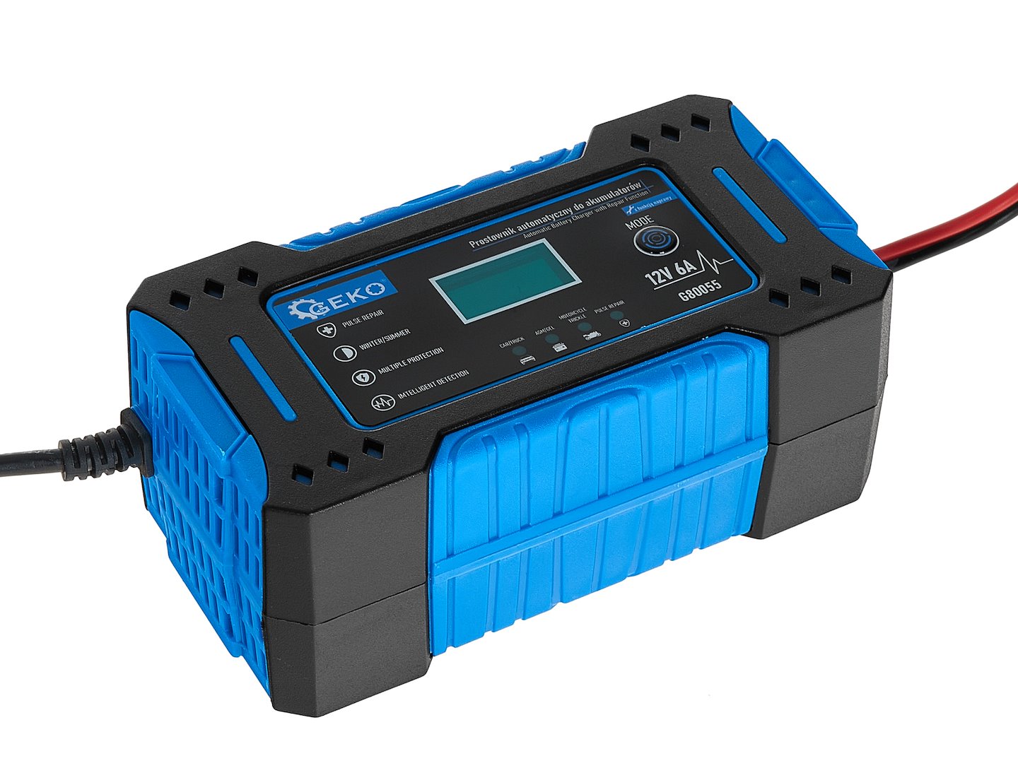 REDRESOR AUTO INTELIGENT MICROPROCESOR LCD 12V 6A PENTRU BATERII ACUMULATOR AUTO 2-150Ah - GEKO