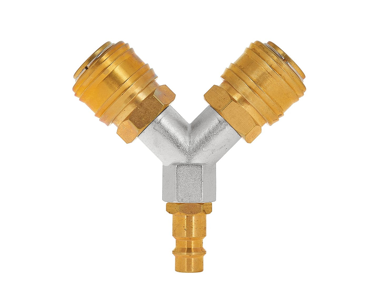 RAMIFICATOR, DISTRIBUITOR DE AER CU 2 IESIRI, CUPLE RAPIDE 1/4