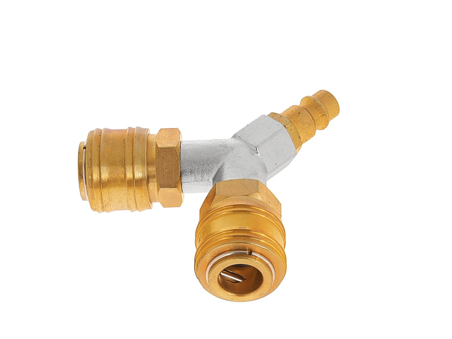 RAMIFICATOR, DISTRIBUITOR DE AER CU 2 IESIRI, CUPLE RAPIDE 1/4