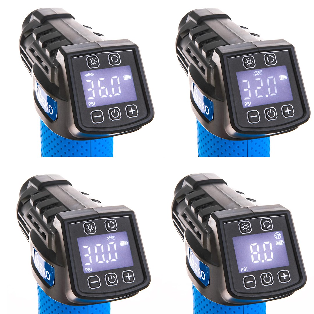 COMPRESOR AUTO PORTABIL CU ACUMULATOR 12V AFISAJ LCD GEKO