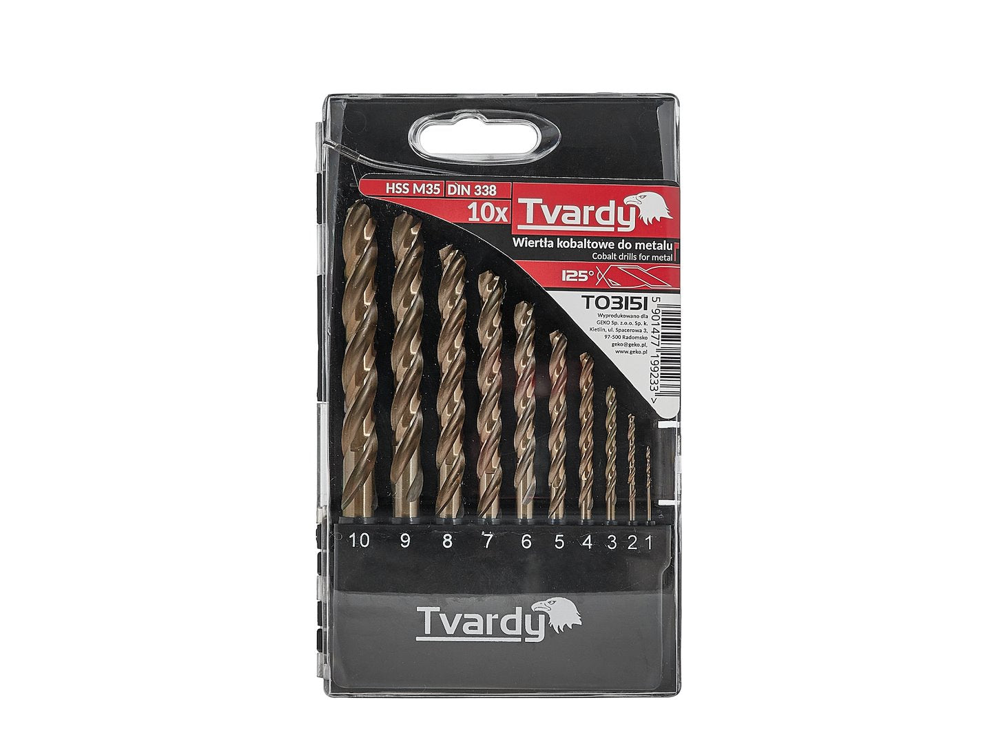 SET BURGHIE HSS COBALT PENTRU METAL 1-10MM 10 PIESE