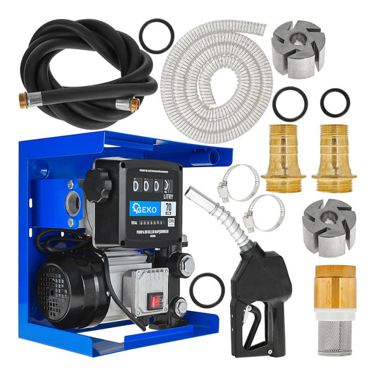 KIT POMPA AUTOAMORSANTA PENTRU TRANSFER MOTORINA CU CONTOR 70L/MIN 900W GEKO