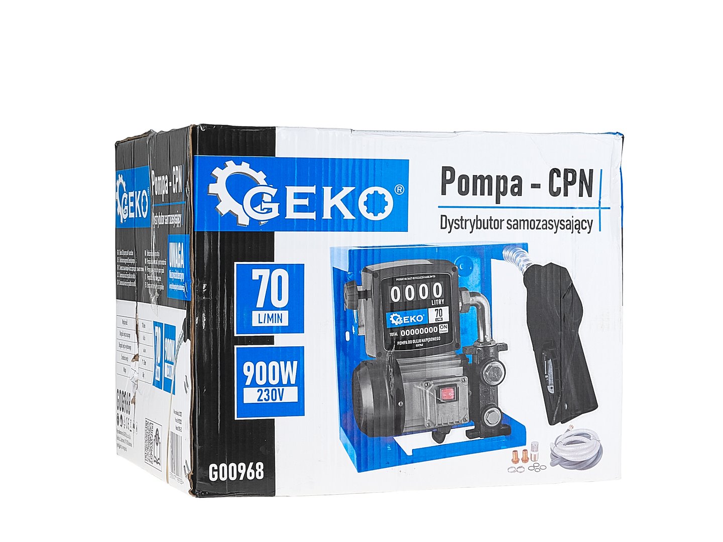 KIT POMPA AUTOAMORSANTA PENTRU TRANSFER MOTORINA CU CONTOR 70L/MIN 900W GEKO