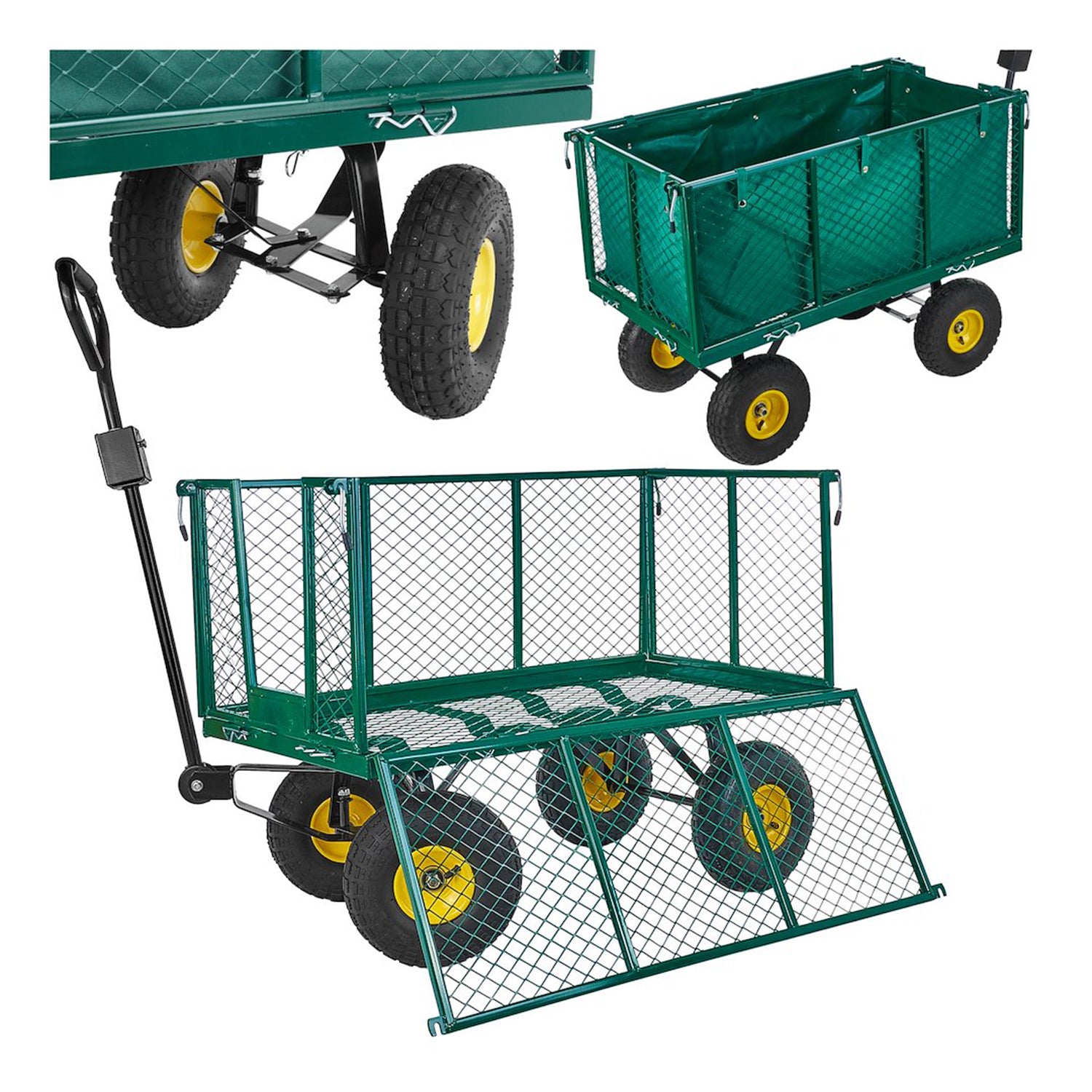 CARUCIOR DE GRADINA  CU OBLOANE 220L 96X51X40CM GEKO