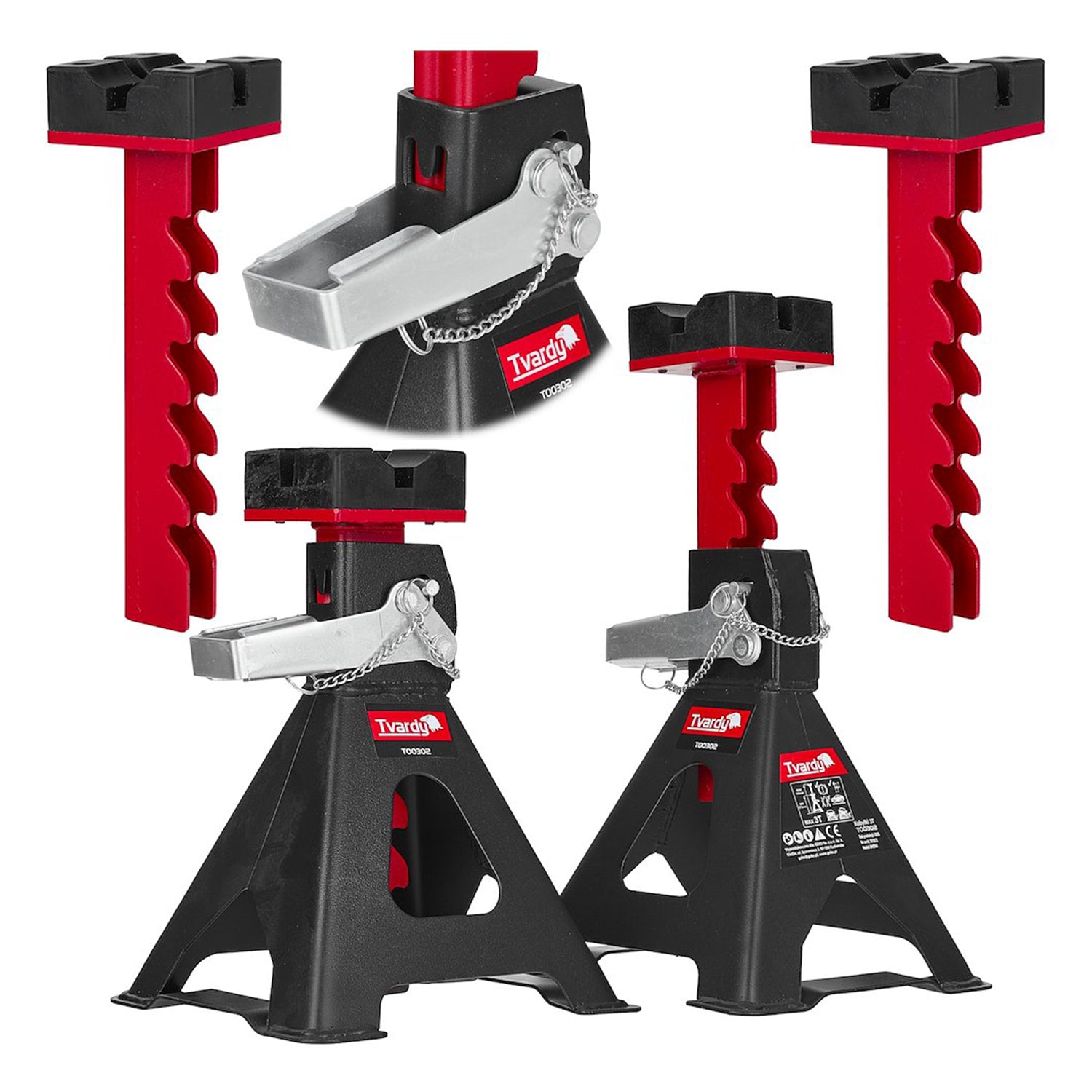 SET 2 CAPRE AUTO 3T HEAVY DUTY REGLABILE - TVARDY