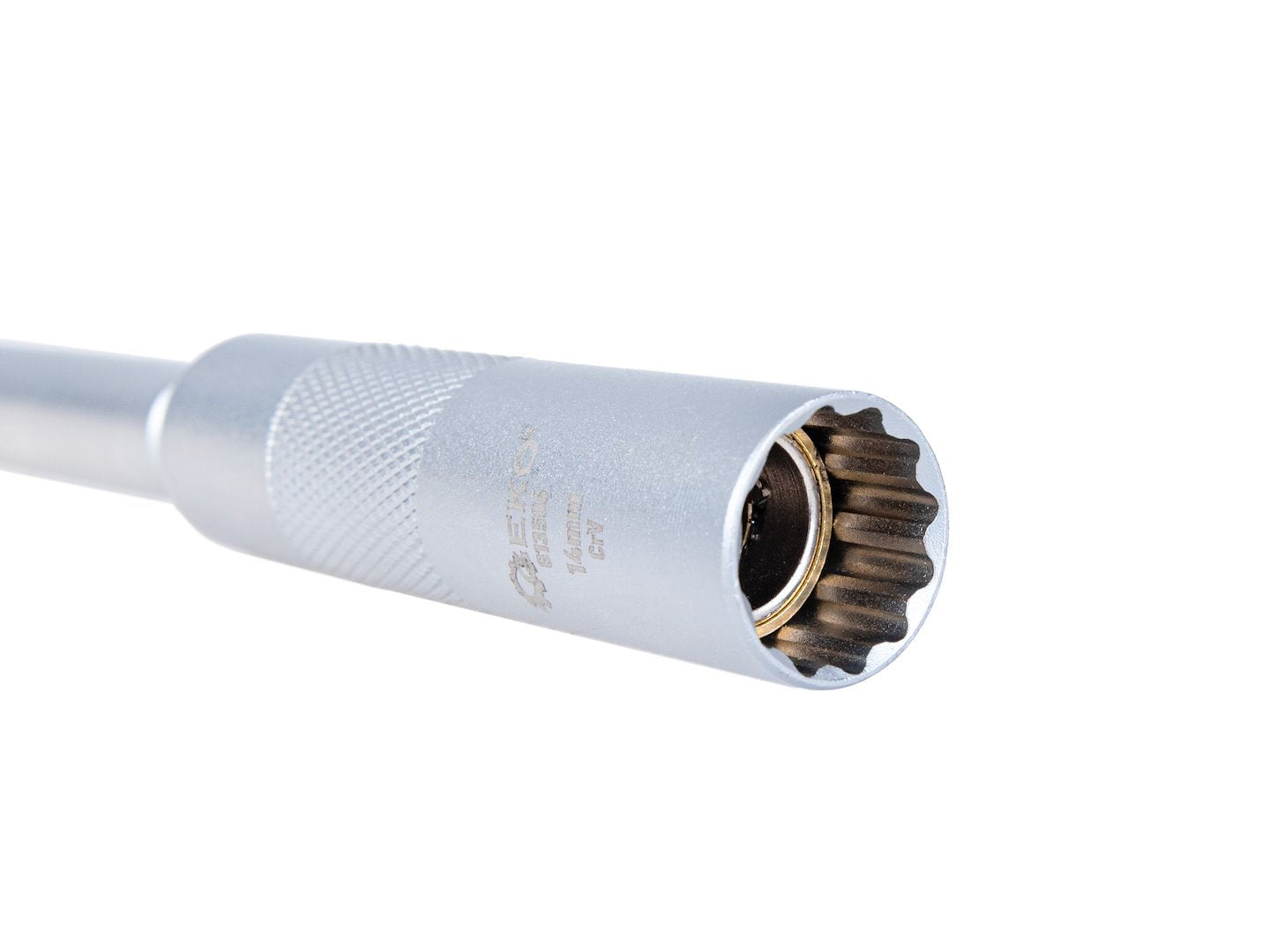 CHEIE TUBULARA LUNGA PENTRU BUJII 14MM 3/8 310 MM, CU ARTICULATIE CARDANICA, PERETI SUBTIRI CRV - GEKO