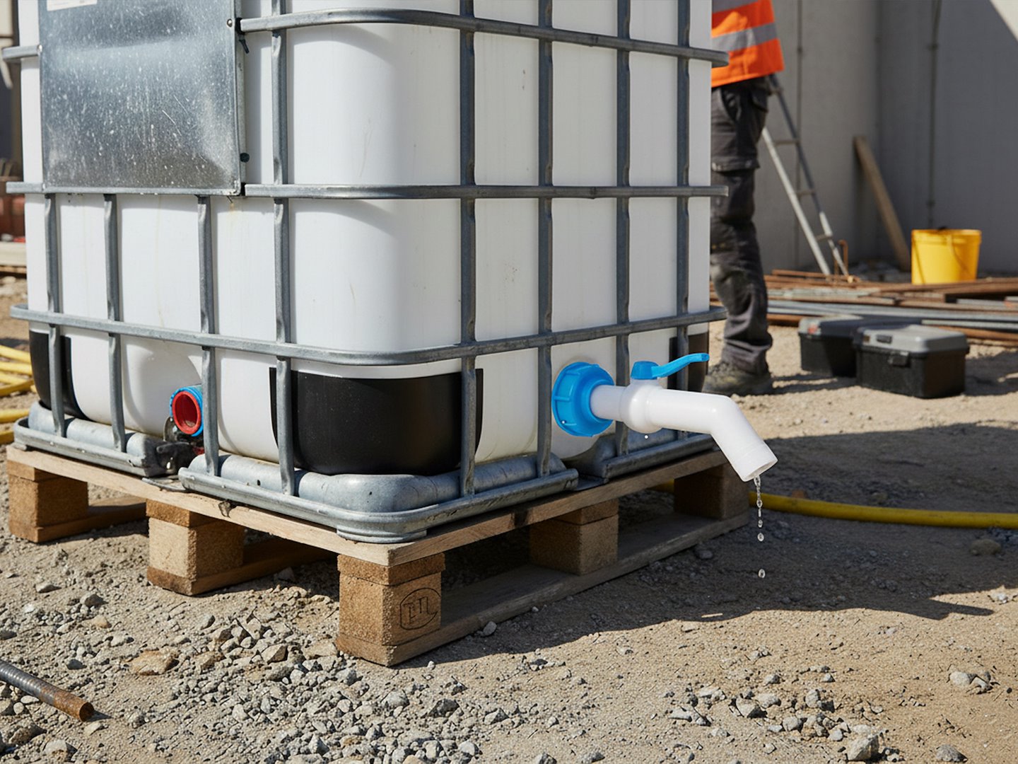 ROBINET CU FURTUN 32 MM LA 45° PENTRU REZERVOARE MAUSER