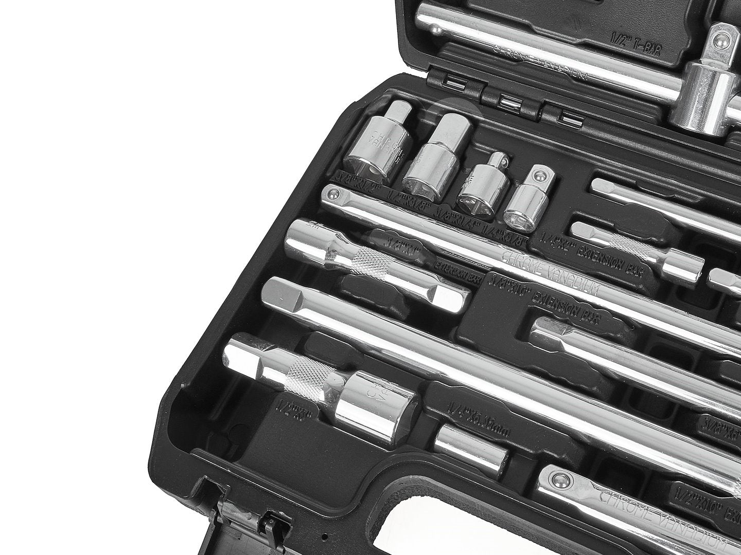 SET 25 PIESE PRELUNGITOARE, ADAPTOARE SI MANERE T 1/4 3/8 1/2 CRV - GEKO