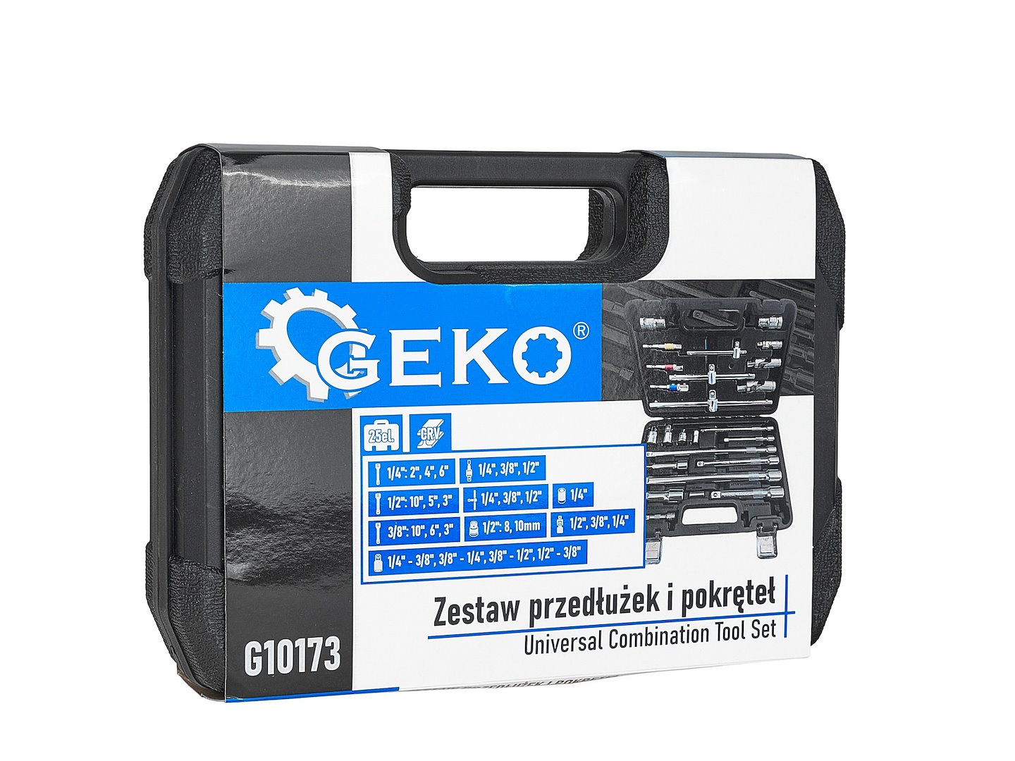 SET 25 PIESE PRELUNGITOARE, ADAPTOARE SI MANERE T 1/4 3/8 1/2 CRV - GEKO