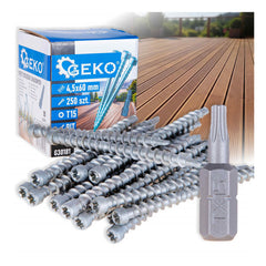 SET SURUBURI CAP TORX T15 4.5x60MM 250 PIESE GEKO