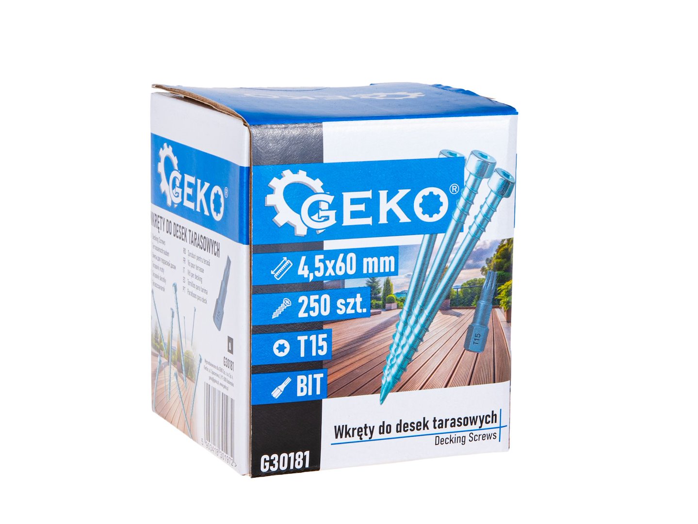 SET SURUBURI CAP TORX T15 4.5x60MM 250 PIESE GEKO