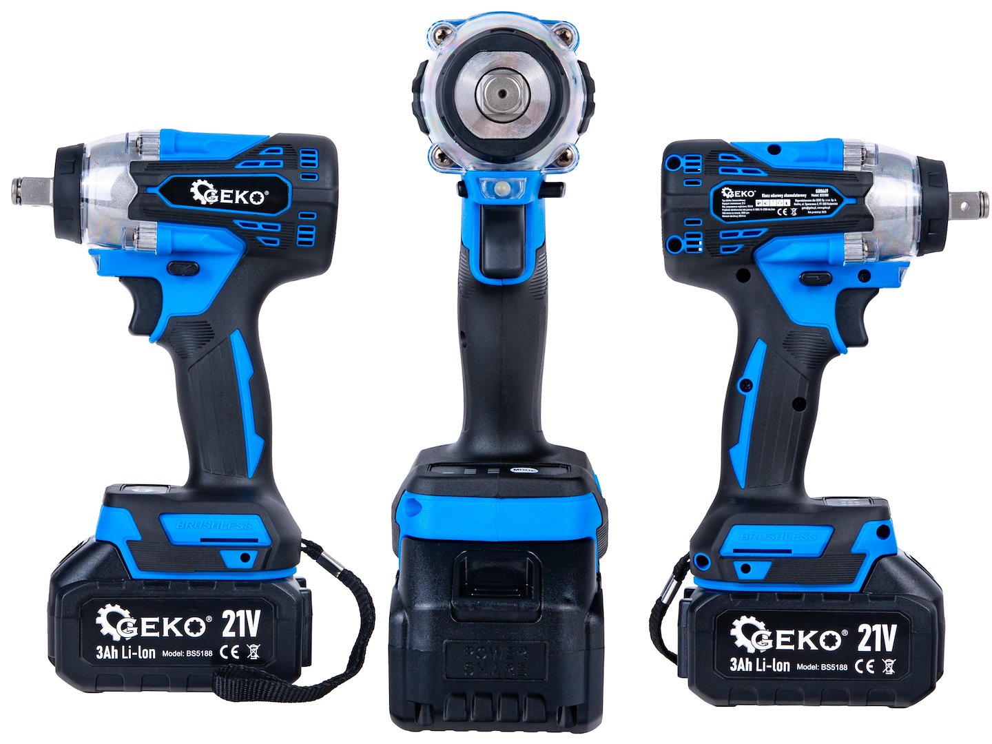 PISTOL DE IMPACT CU ACUMULATOR 1/2'' 21V 3Ah 350NM GEKO