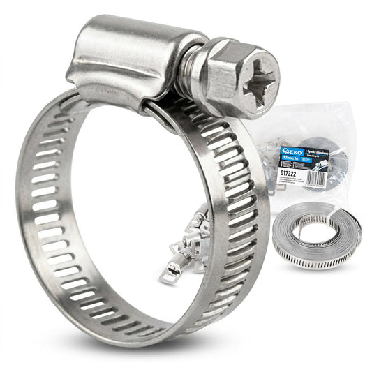 SET 10 COLIERE FURTUN CU BANDA METALICA 8MM X 3M GEKO