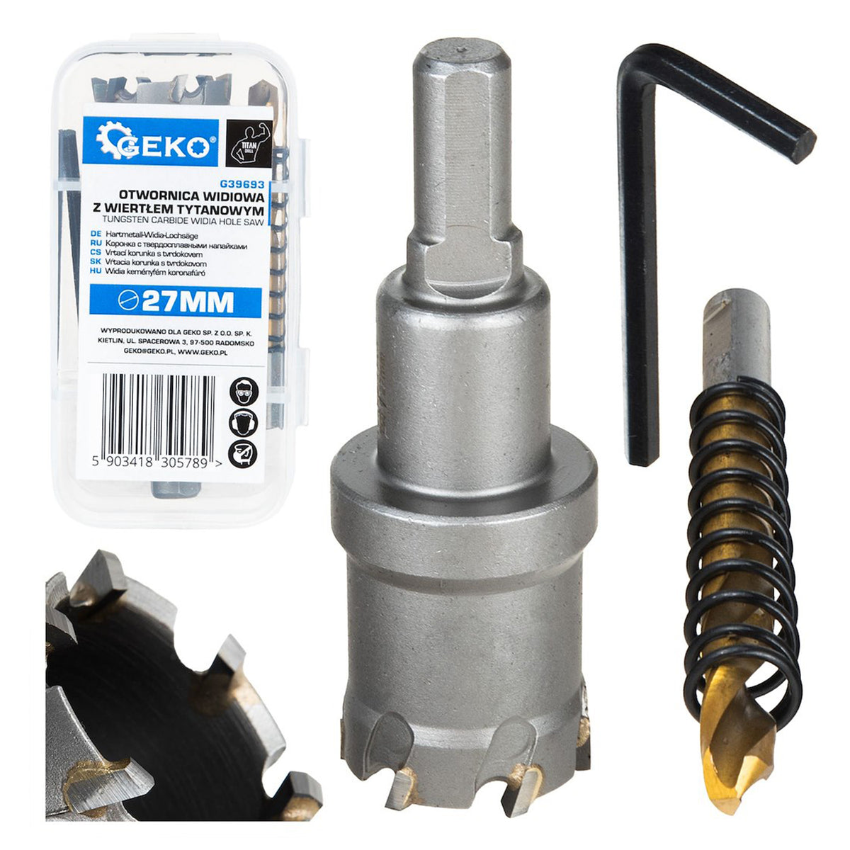 Carota TCT vidia pentru metal 27 mm Geko