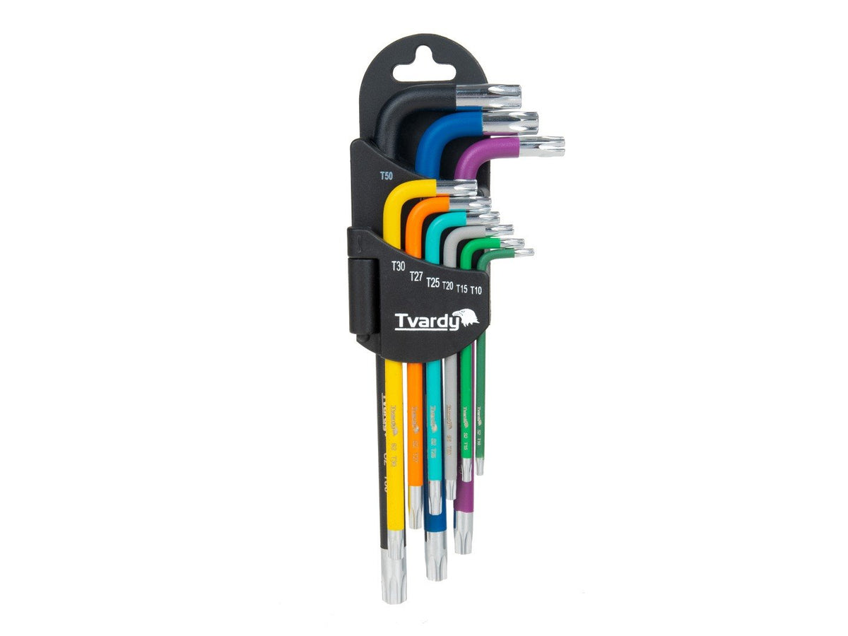 Set 9 chei TORX scurte tip L colorate T10-T50 TVARDY