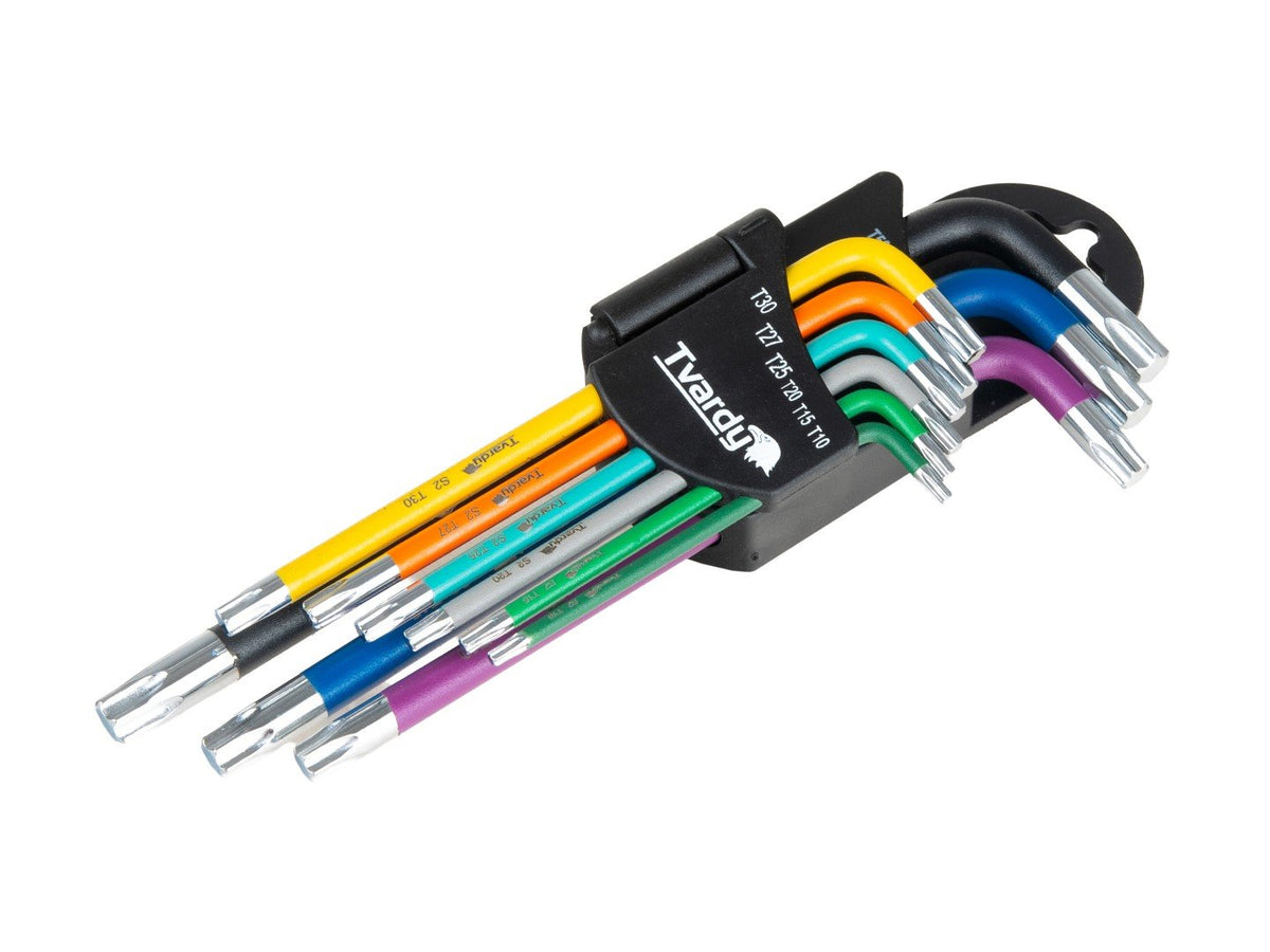 Set 9 chei TORX scurte tip L colorate T10-T50 TVARDY