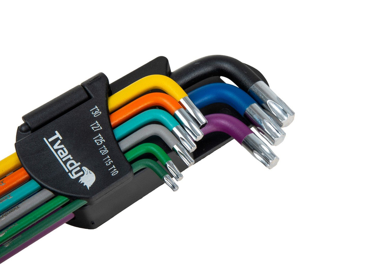 Set 9 chei TORX scurte tip L colorate T10-T50 TVARDY