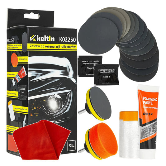 Kit restaurare faruri auto lustruire polisat 22 piese Keltin