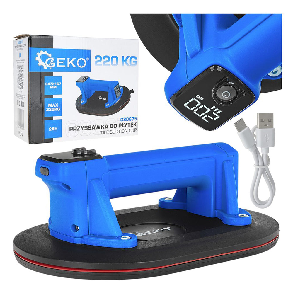 Ventuza cu acumulator 247x167mm 3.7v 2.0ah 220 kg Geko