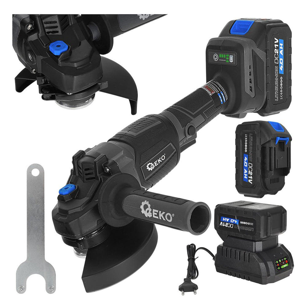 Polizor unghiular cu 2 acumulatori 125mm 950W 21V 4ah Geko