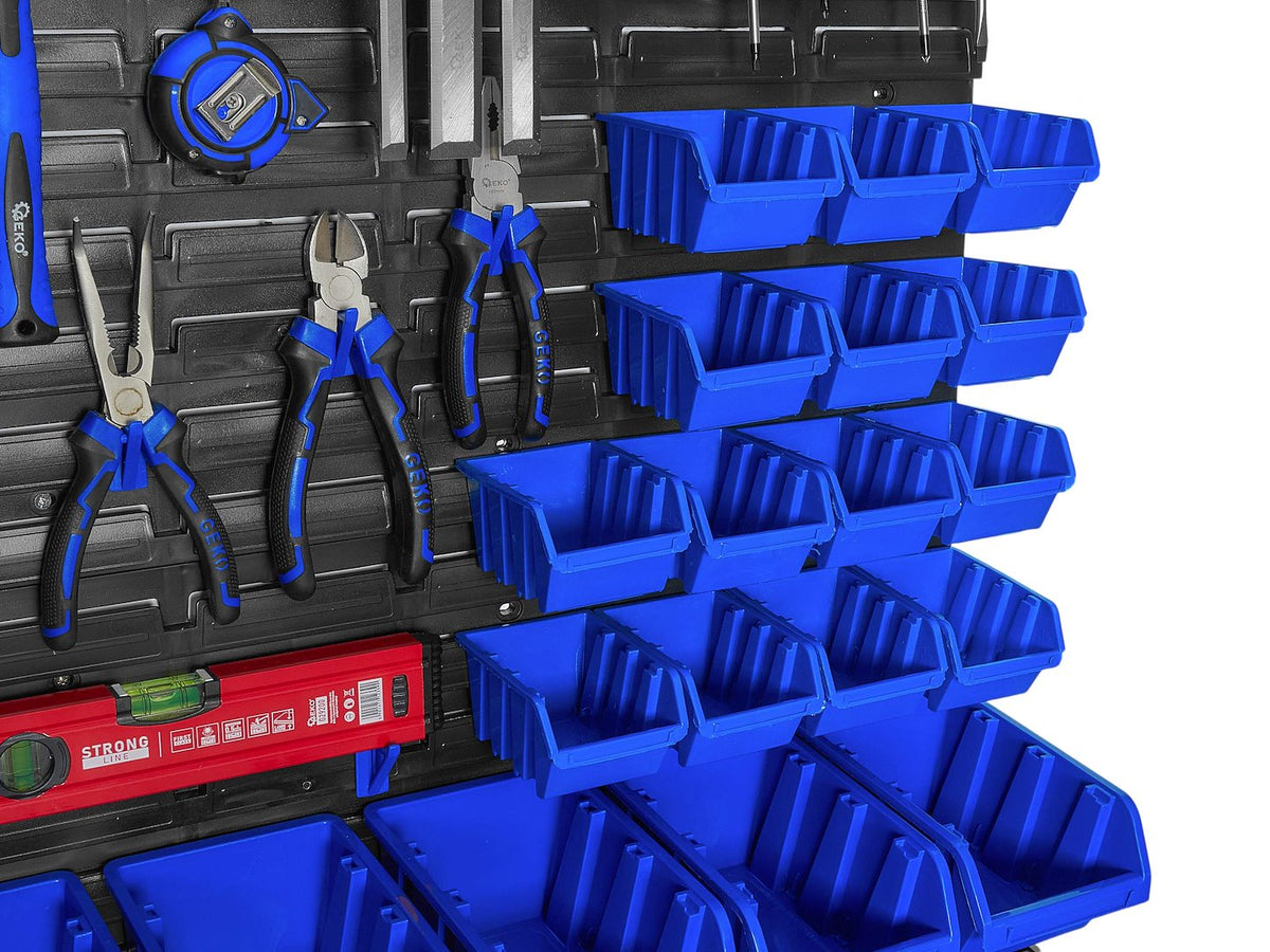 Panou suport organizator de scule cu cutii depozitare 78 piese 1152x780mm Geko