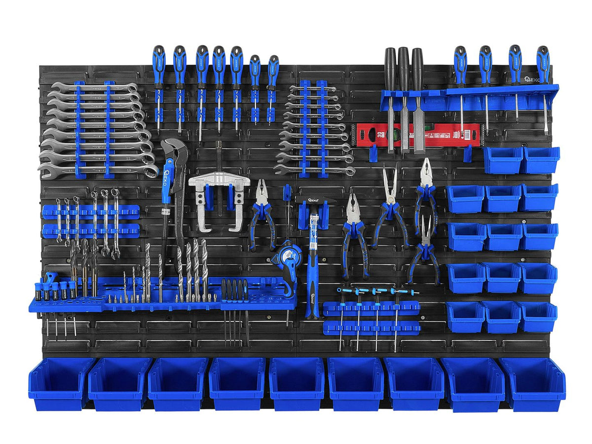 Panou suport organizator de scule cu cutii depozitare 69 piese 1152x780mm Geko
