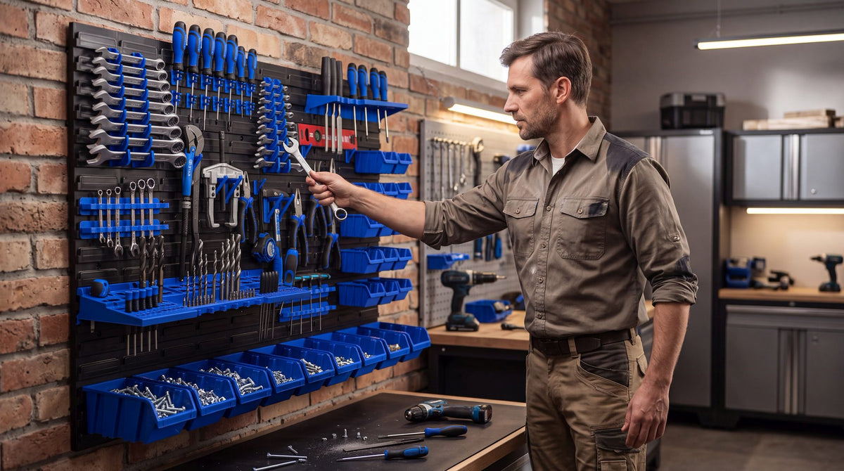 Panou suport organizator de scule cu cutii depozitare 69 piese 1152x780mm Geko