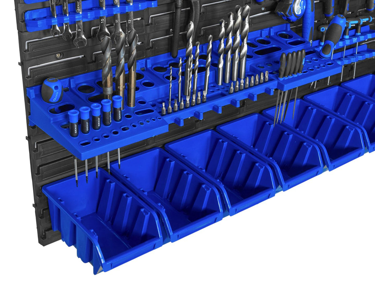 Panou suport organizator de scule cu cutii depozitare 69 piese 1152x780mm Geko